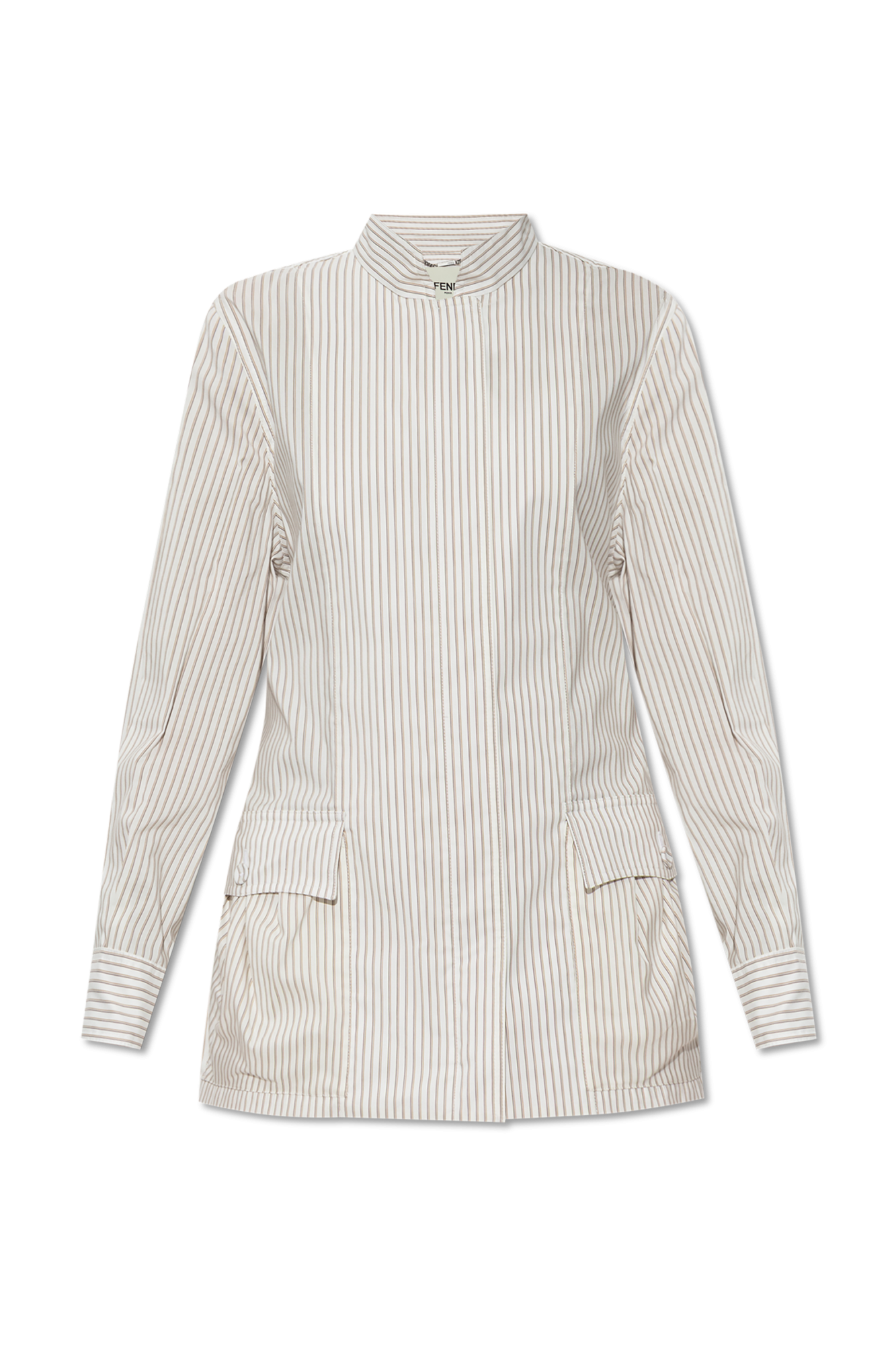 【関税込み】fendi STRIPED BLOUSON FENDI x JOHN BOOTH Size 40 Yellow Blue Stripe Cotton Lamb